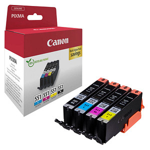 Canon CLI-551 BK/C/M/Y  schwarz, cyan, magenta, gelb Druckerpatronen, 4er-Set