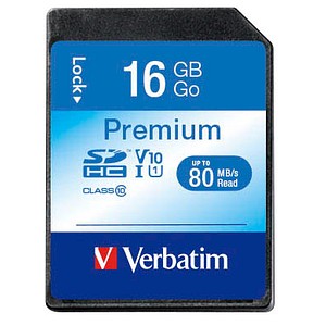 verbatim Speicherkarte SDHC-Card Premium, 16 GB, 1 St.