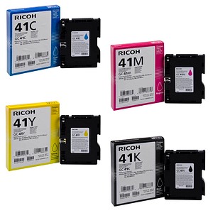 RICOH GC 41K/C/M/Y schwarz, cyan, magenta, gelb Druckerpatronen, 4er-Set