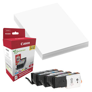 Canon CLI-581XL BK/C/M/Y schwarz, cyan, magenta, gelb Druckerpatronen + Fotopapier, 4er-Set