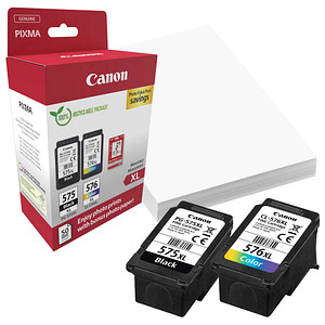 Canon PG-575XL/CL-576XL schwarz, color Druckköpfe + Fotopapier, 2er-Set