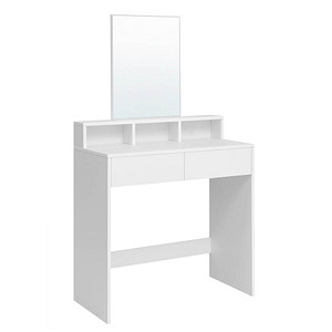 VASAGLE Schminktisch rechteckig Melamin, Spanplatte weiß 40,0 x 40,0 x 140,0 cm, 1 St.