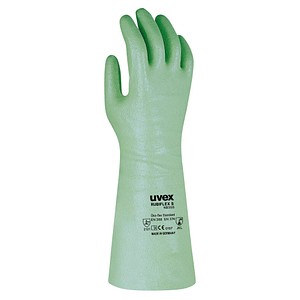uvex unisex Arbeitshandschuhe Profas Rubiflex NB 35 S grün Größe 8, 1 Paar