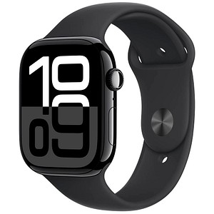 Apple Watch Series 10 46 mm Aluminium (GPS) Sportarmband M/L  schwarz, diamantschwarz
