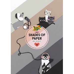 folia Tonpapier Shades of Paper - grey farbsortiert 130 g/qm 20 Blatt