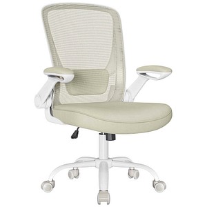 SONGMICS Bürostuhl, OBN037K02 Kunststoff weiß, Gestell weiß