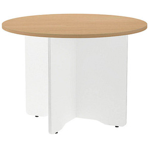 rocada Mehrzwecktisch weiß/eiche rund, Säulenfuß weiß, 100,0 x 100,0 x 72,0 cm