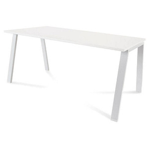 rocada BLANCA Schreibtisch weiß/weiß rechteckig, 4-Fuß-Gestell weiß 160,0 x 80,0 cm