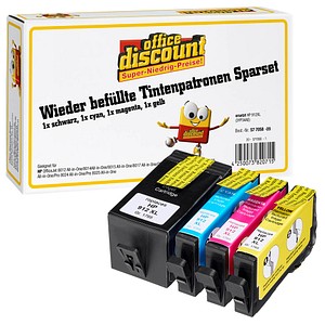 office discount schwarz, cyan, magenta, gelb Druckerpatronen kompatibel zu HP 912XL (3YP34AE), 4er-Set