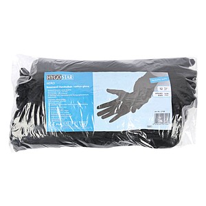 HYGOSTAR unisex Arbeitshandschuhe Nero schwarz Größe 9, 12 Paar
