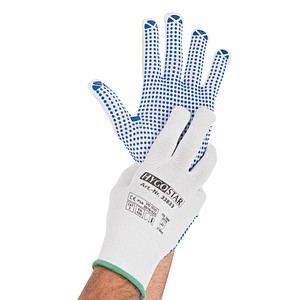 HYGOSTAR unisex Arbeitshandschuhe Structa weiß Größe 8, 12 Paar