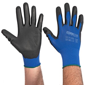 HYGOSTAR unisex Arbeitshandschuhe Ultra Light blau Größe 9, 12 Paar