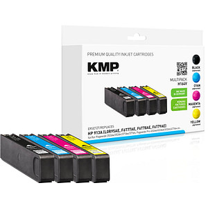 KMP H164V  schwarz, cyan, magenta, gelb Druckerpatronen kompatibel zu HP 913A (L0R95AE, F6T77AE, F6T78AE, F6T79AE), 4er-Set