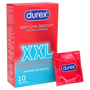 durex Kondome Gefühlsecht Extra Groß XXL, 10 St.