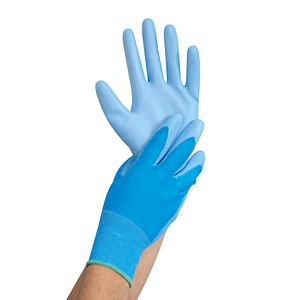 HYGOSTAR unisex Arbeitshandschuhe Ultra Flex Hand blau Größe 9, 12 Paar