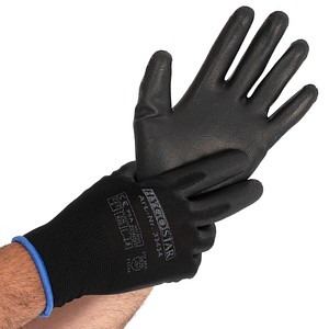 HYGOSTAR unisex Arbeitshandschuhe Black Ace Touch schwarz Größe 9, 12 Paar