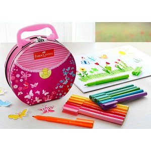 FABER-CASTELL Connector Handtasche Filzstifte farbsortiert, 33 St.