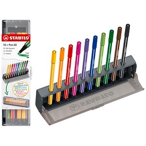 STABILO Pen 68 Filzstifte farbsortiert, 10 St.