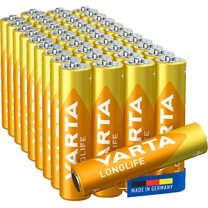 VARTA Batterien LONGLIFE Alkali-Mangan Micro AAA 1,5 V, 40 St.