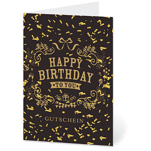 LUMA Gutschein Geburtstagskonfetti gold DIN B6
