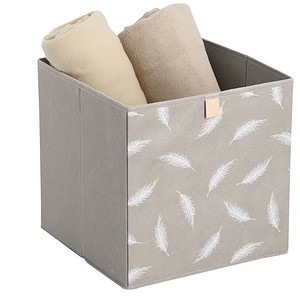 Zeller Feather Aufbewahrungsbox taupe 32,0 x 32,0 x 32,0 cm, 1 St.