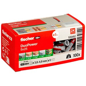 fischer DuoPower 5x25 2K 535452 Universaldübel Ø 5 mm x 25 mm, 100 St.