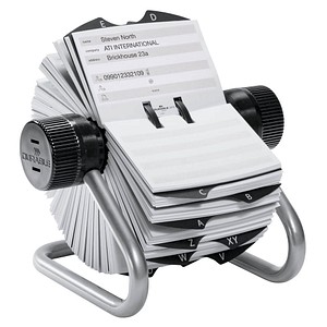 DURABLE Telefon-/Adress-Rollkartei Telindex silber, für 500 Adress,- Telefonkarten
