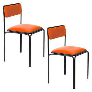 2 meet powered by PAPERFLOW Besucherstühle BISTRO CHBISX2V.27 rost Stoff