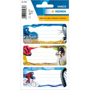 HERMA Schuletiketten Mountainbike, 9 Etiketten