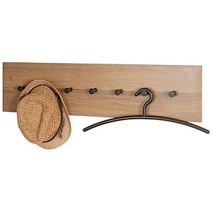 HAKU Möbel Wandgarderobe 37146 eiche Metall 7 Haken 89,0 x 20,0 cm