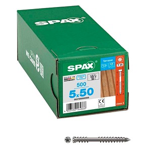 SPAX® Terrassenschrauben T25 Zylinderkopf Edelstahl A2 0537000500505 5 mm x 50 mm, 500 St.
