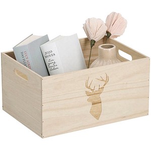 Zeller Hirsch Aufbewahrungsbox natur 35,0 x 25,0 x 18,0 cm, 1 St.