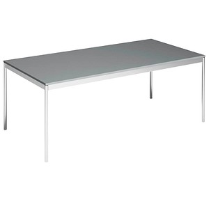 viasit System4 Schreibtisch anthrazit rechteckig, 4-Fuß-Gestell chrom 200,0 x 100,0 cm
