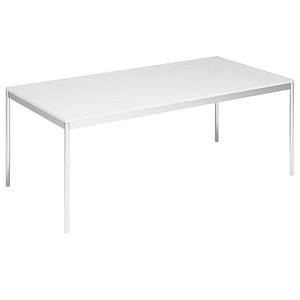 viasit System4 Schreibtisch transparent rechteckig, 4-Fuß-Gestell chrom 200,0 x 100,0 cm