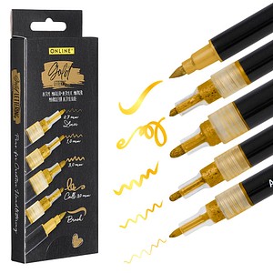 ONLINE® Gold Lettering Acrylstifte-Set gold 5 St.