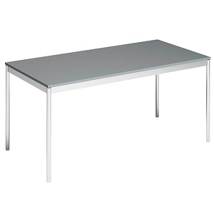 viasit System4 Schreibtisch anthrazit rechteckig, 4-Fuß-Gestell chrom 160,0 x 80,0 cm