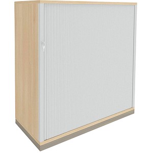 fm fastline Rollladenschrank akazie, silber 2 Fachböden 120,0 x 44,2 x 113,3 cm