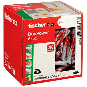 fischer DuoPower 6x50 2K 538250 Universaldübel Ø 6 mm x 50 mm, 100 St.