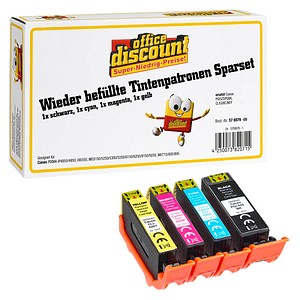 office discount  schwarz, cyan, magenta, gelb Druckerpatronen kompatibel zu Canon PGI525PGBK, CLI526C/M/Y, 4er-Set