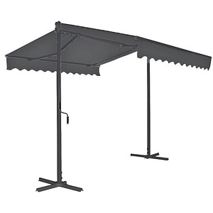 Garden Pleasure Standmarkise grau 300,0 x 300,0 cm