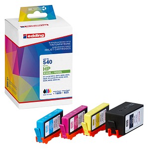 edding EDD-540  schwarz, cyan, magenta, gelb Druckerpatronen kompatibel zu HP 934XL + 935XL (X4E14AE), 4er-Set