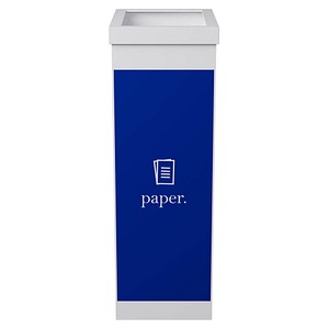 PAPERFLOW Mülleimer 60,0 l weiß, blau, 1 St.