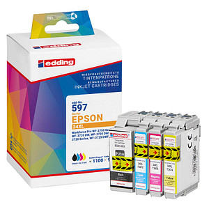 edding EDD-597  schwarz, cyan, magenta, gelb Druckerpatronen kompatibel zu EPSON 34XL / T3476XL, 4er-Set
