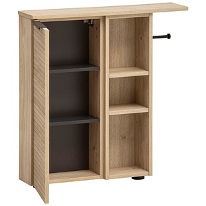 MÖBELPARTNER Badschrank Mads 159669 weiß-eiche 70,7 x 17,0 x 74,2 cm