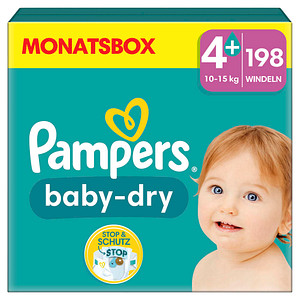 Pampers® Windeln baby-dry™ Monatsbox Größe Gr.4 (10-15 kg) für Babys und Kleinkinder, 198 St.
