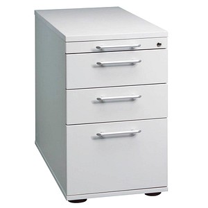 HAMMERBACHER Sira Standcontainer lichtgrau 4 Auszüge Kunststoff-Relinggriff silber 42,8 x 80,0 x 72,0 - 76,0 cm