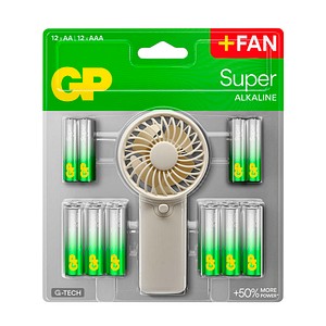 AKTION: 24 GP Batterien SUPER Mignon AA, Mignon AAA 1,5 V + GRATIS Handventilator