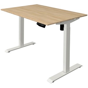 Kerkmann Move 1 elektrisch höhenverstellbarer Schreibtisch eiche hell rechteckig, T-Fuß-Gestell weiß 120,0 x 80,0 cm