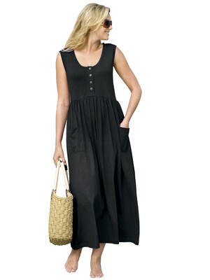 Große Größen Kleid Damen (Größe 42 44, schwarz) | Ulla Popken Casual Kleider Baumwolle