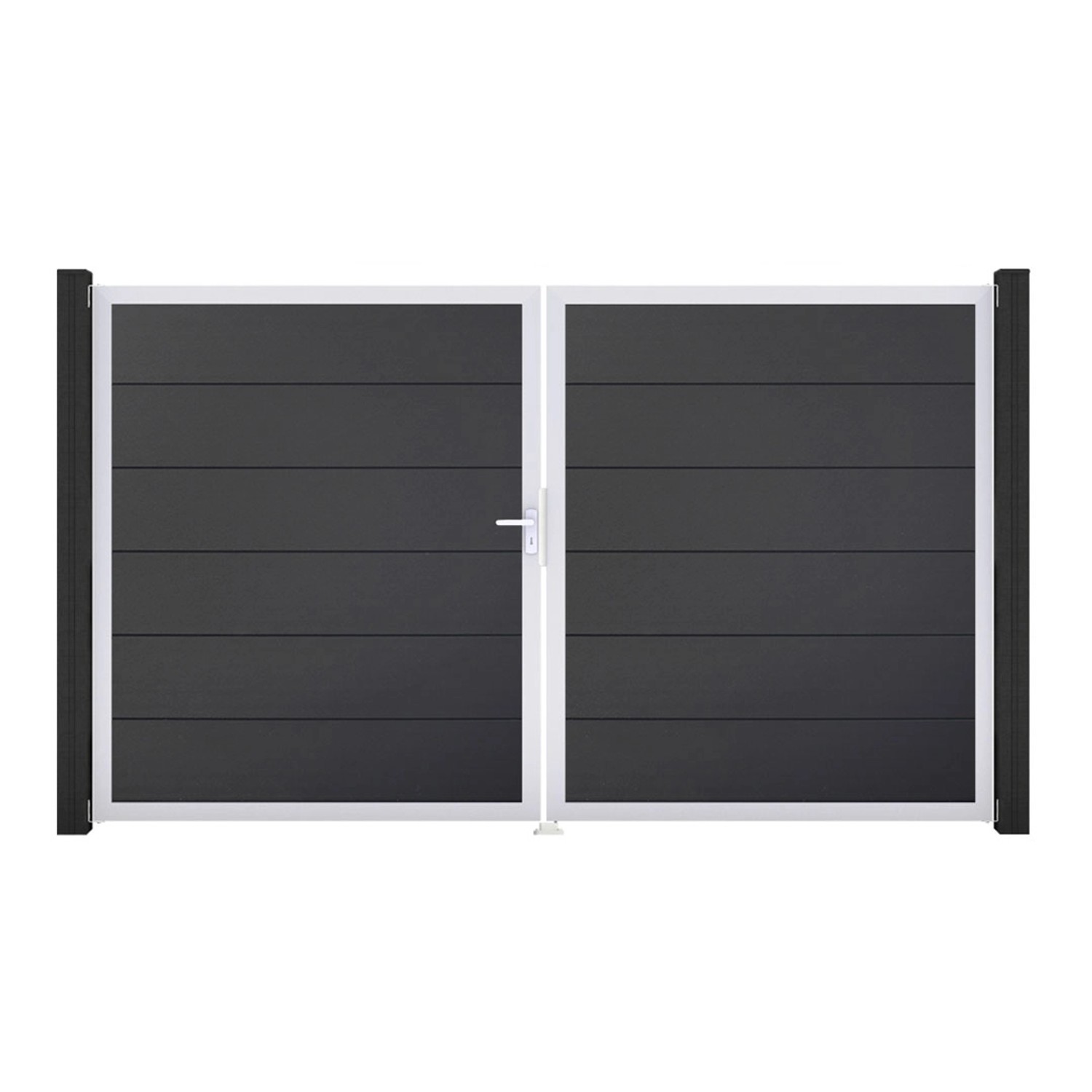 GroJa Steckzaun Tor BasicLine DIN Links EV1 Anthrazit